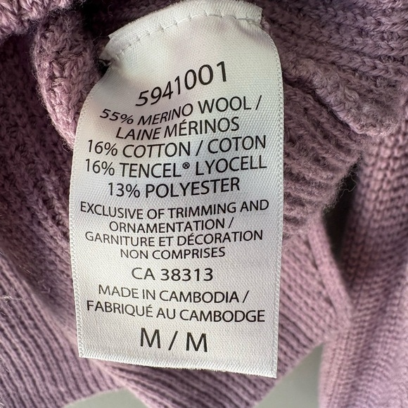 Kersh size M Women's Purple/Mauve wool blend Waffle Sweater, scoop neck - Picture 6 of 7